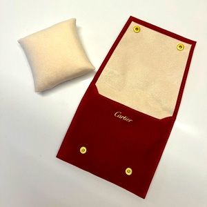 Cartier Red Felt Love Bracelet Travel Pouch Accessory Jewelry Bag